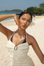 V Neck Halter Bodycon Maxi Dress