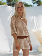 V Neck Hollow Out Cover Up