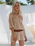 V Neck Hollow Out Cover Up