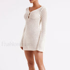 V Neck Hollow Tunic Cover Up