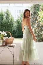 V Neck Lace Stylish Up Beach Dress