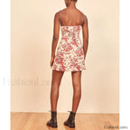 V Neck Ruffle Mini Floral Dress