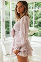 V Neck Stylish Summer Mini Dress