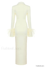 Vallance Feather Stylish Trim Maxi Dress