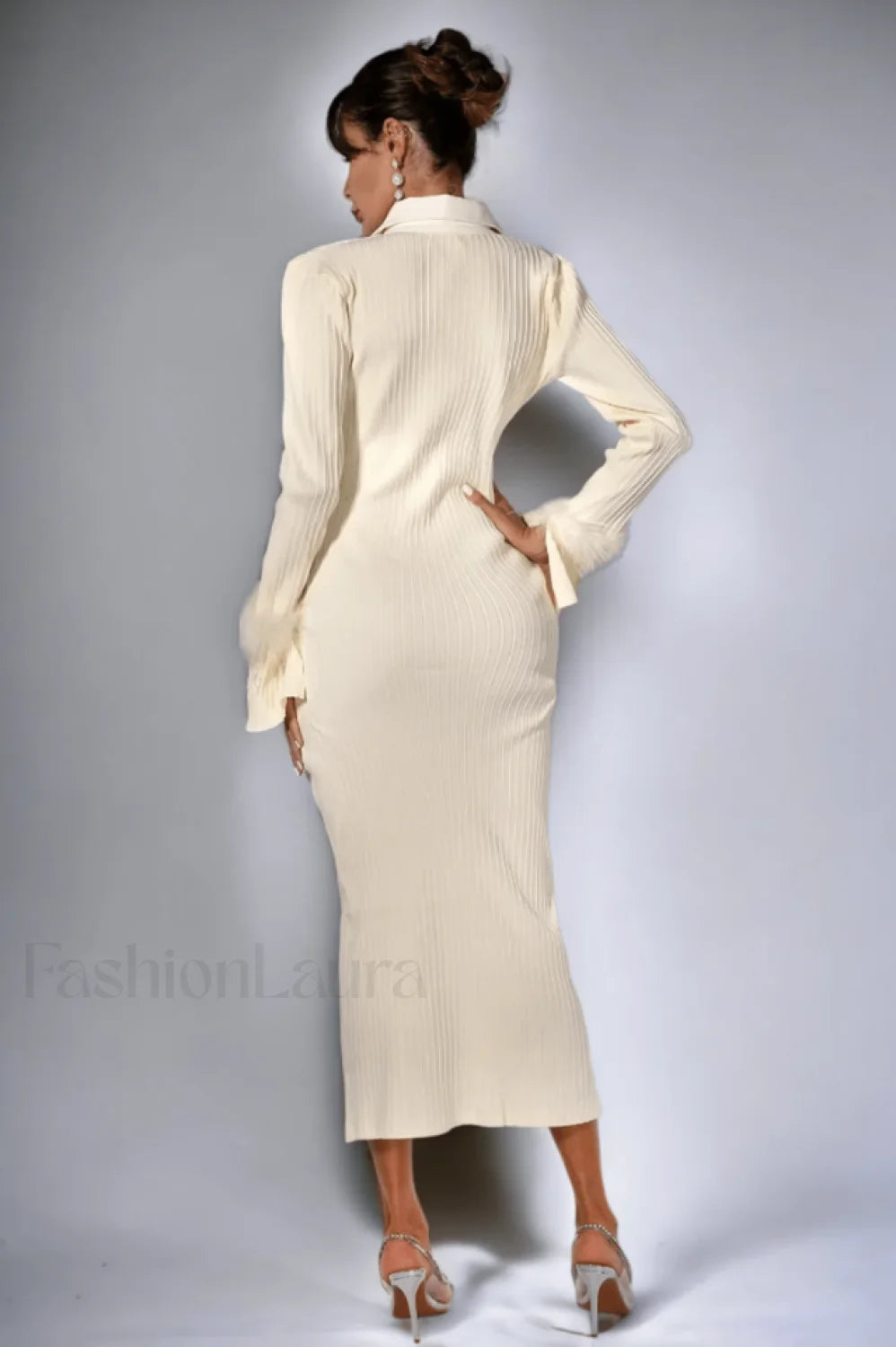 Vallance Feather Stylish Trim Maxi Dress