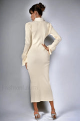 Vallance Feather Stylish Trim Maxi Dress