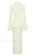 Vallance Feather Stylish Trim Maxi Dress