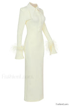 Vallance Feather Stylish Trim Maxi Dress