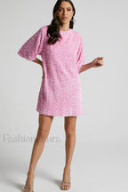 Velour Sequins Stylish Mini Dress