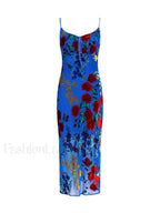 Velvet Floral Appliqué Cami Dress Dresses