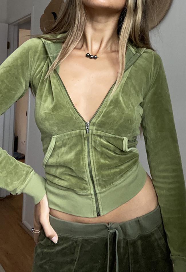 Velvet Zip Up Hoodie Secondary image