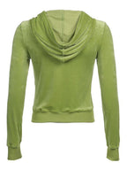 Velvet Zip Up Hoodie Sweatshirts & Hoodies L