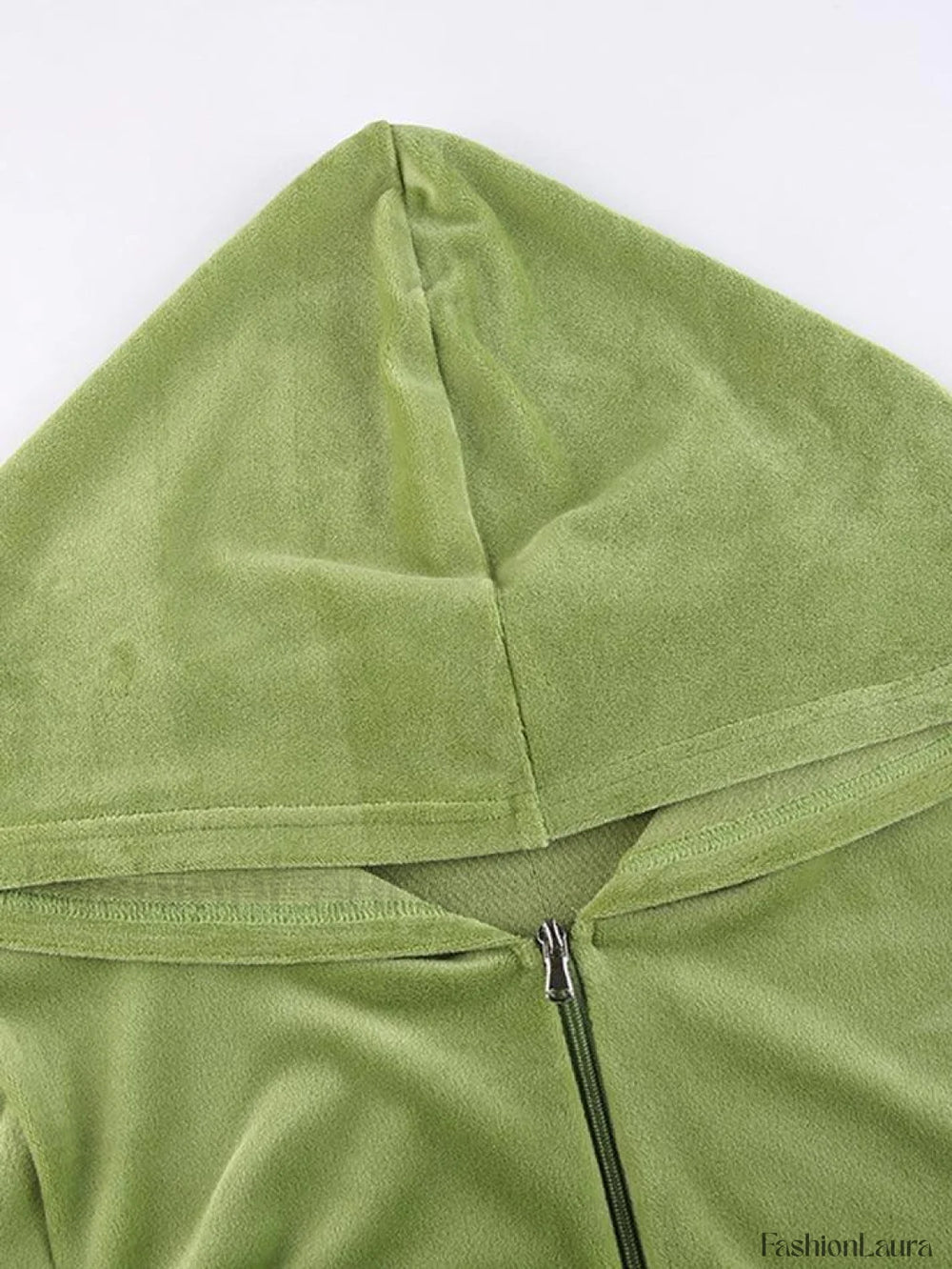 Velvet Zip Up Hoodie Sweatshirts & Hoodies L