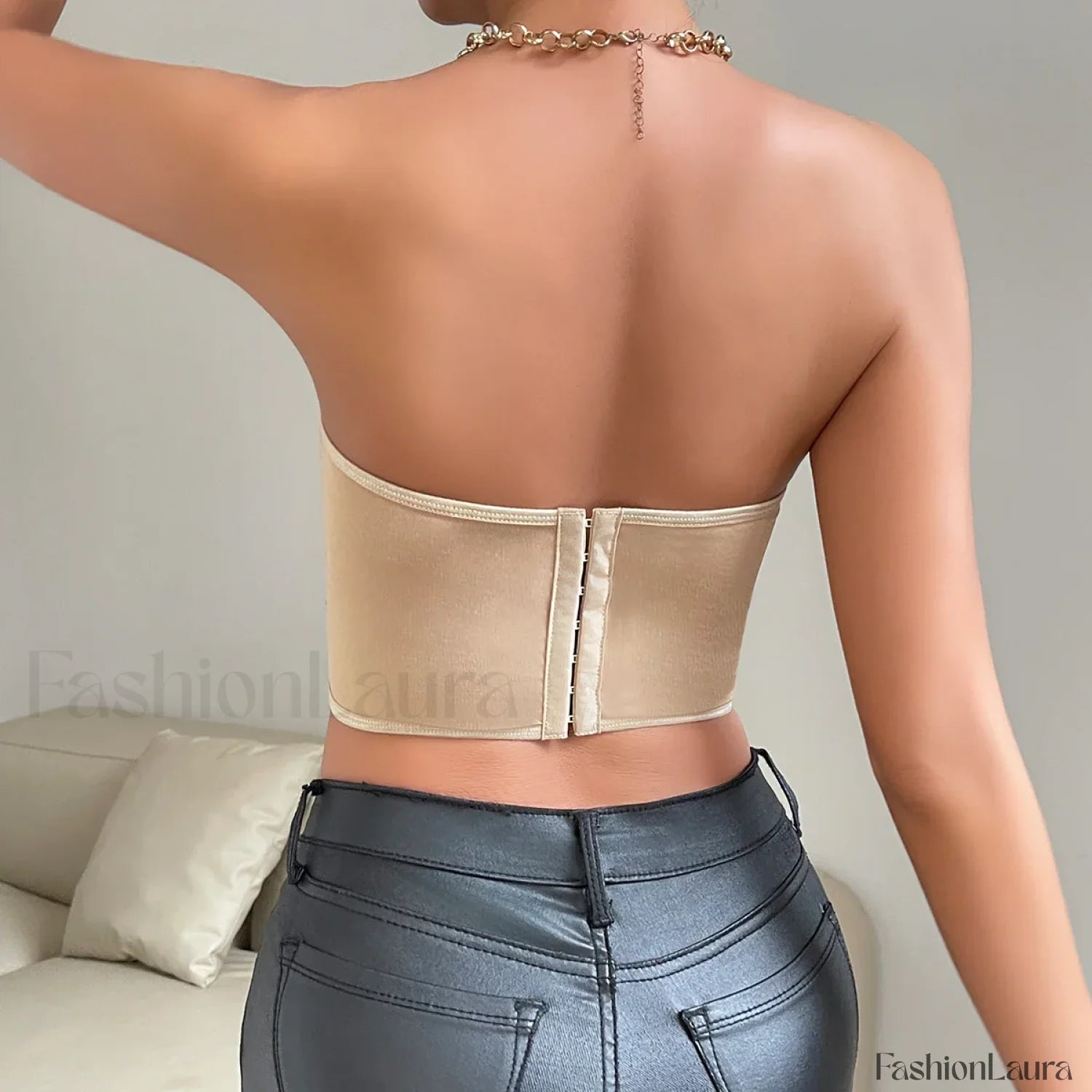 Vemina Y2K Embroidery Floral Strapless Tube Crop Top