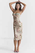 Venus Vintage Stylish Floral Midi Dress