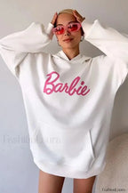Versatile Casual Fashion Hoodie White / S