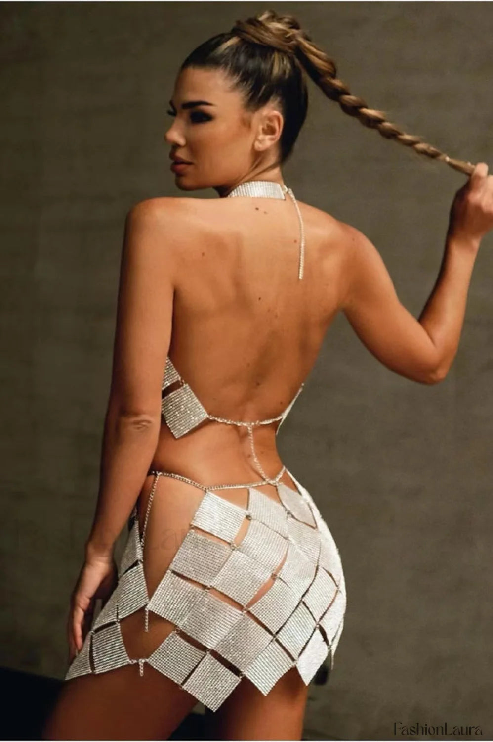 Verva Metallic Mesh Charming Two Piece Set