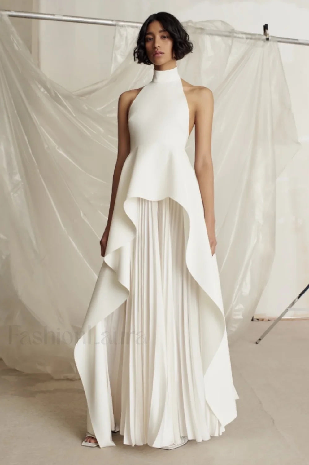 Victoria Layered Stylish Halter Gown Set