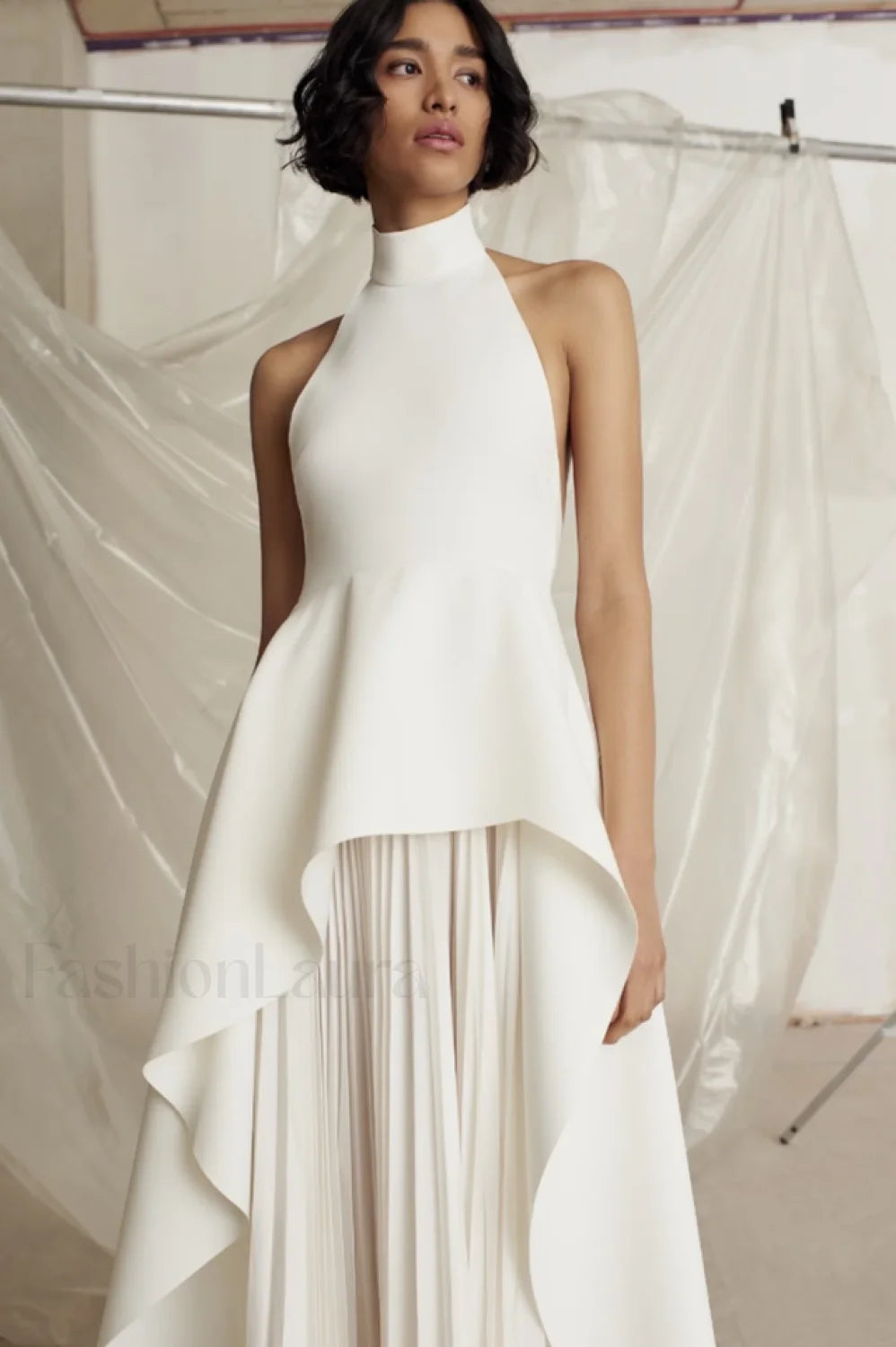 Victoria Layered Stylish Halter Gown Set