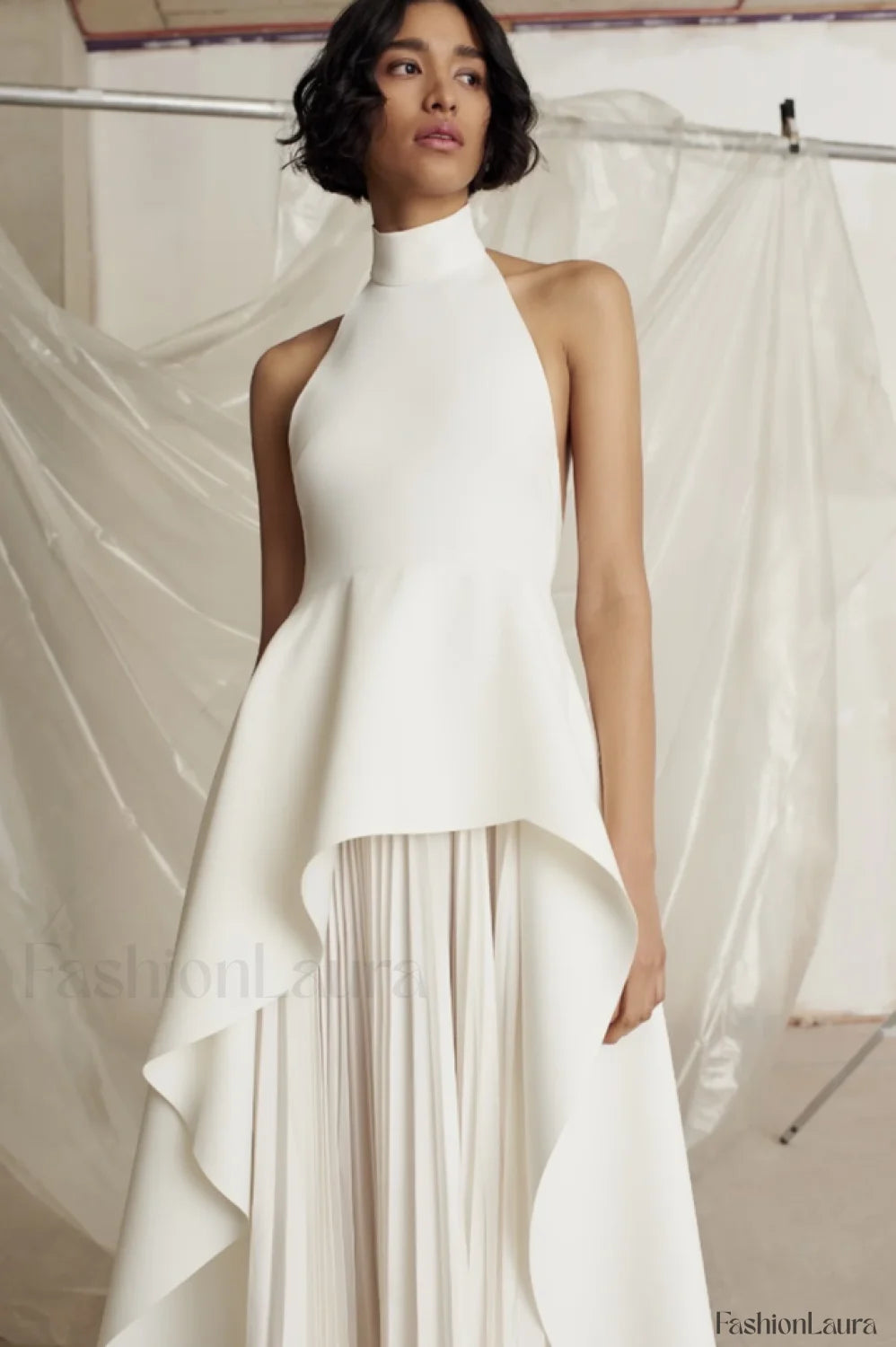 Victoria Layered Stylish Halter Gown Set