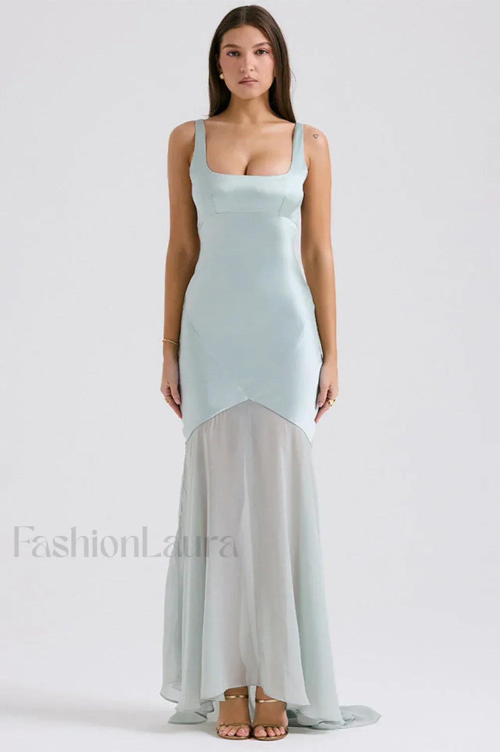 Victory Light Green Charming Chiffon Maxi Dress Secondary image