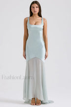 Victory Light Green Charming Chiffon Maxi Dress