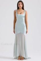Victory Light Green Charming Chiffon Maxi Dress