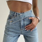 Vintage Belted High Waist Faded Wide Leg Jeans Light Blue S / Light Blue Jeans