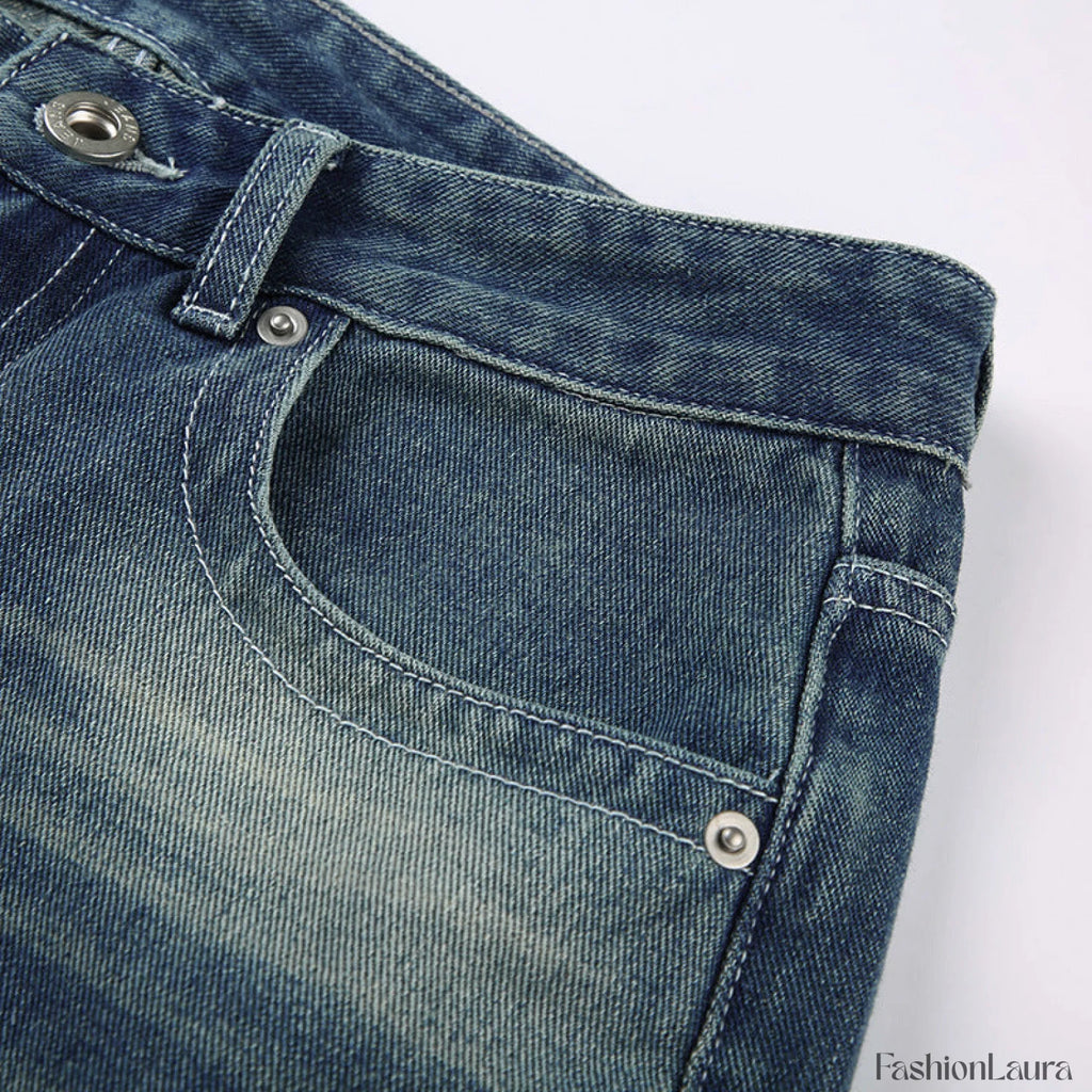 Vintage Blue Graceful Wash Boyfriend Jeans women clothing