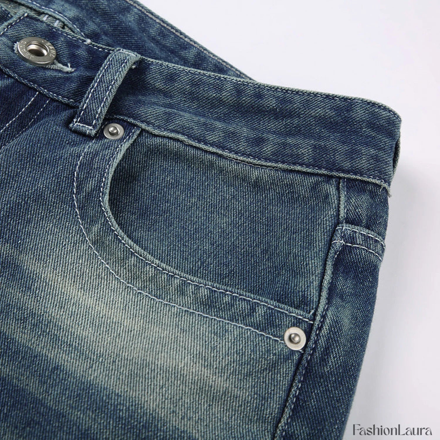 Vintage Blue Graceful Wash Boyfriend Jeans women clothing
