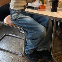 Vintage Blue Graceful Wash Boyfriend Jeans women clothing