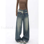 Vintage Blue Wash Trendy Patchwork Boyfriend Jeans women clothing