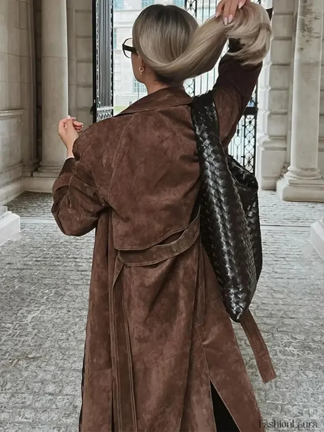 Vintage Brown Women’s Lapel Long Overcoats