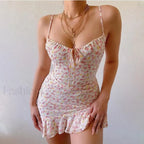 Vintage Camisole Backless Mini Dress APRICOT / S