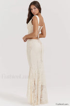 Vintage Cream Corset Charming + Lace Skirt Set