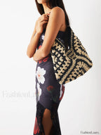 Vintage Crochet Macrame Shoulder Bag Bag