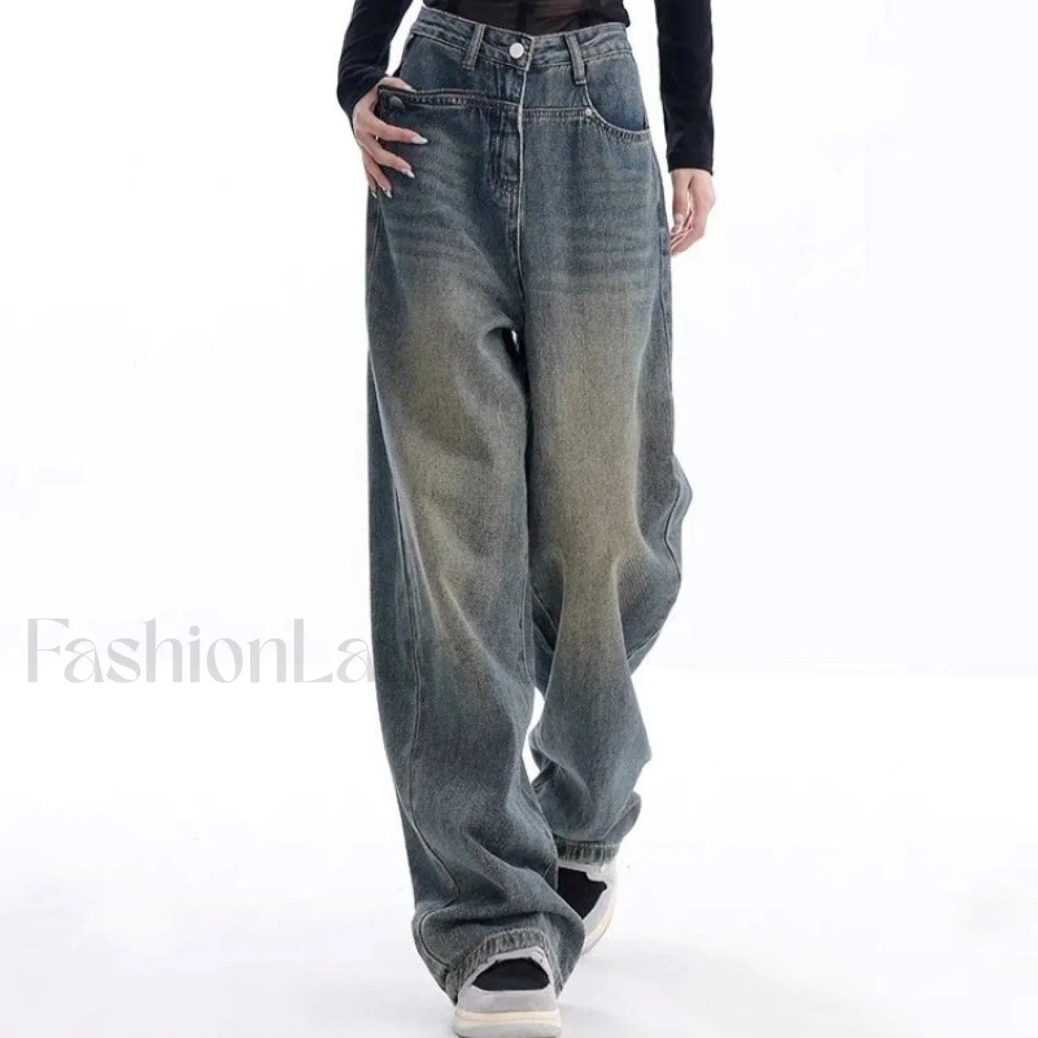 Vintage Dark Wash Trendy High Waist Boyfriend Jeans women clothing Main image