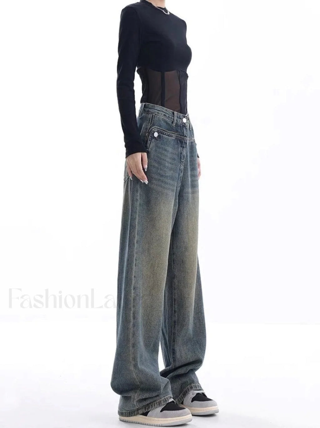Vintage Dark Wash Trendy High Waist Boyfriend Jeans women clothing