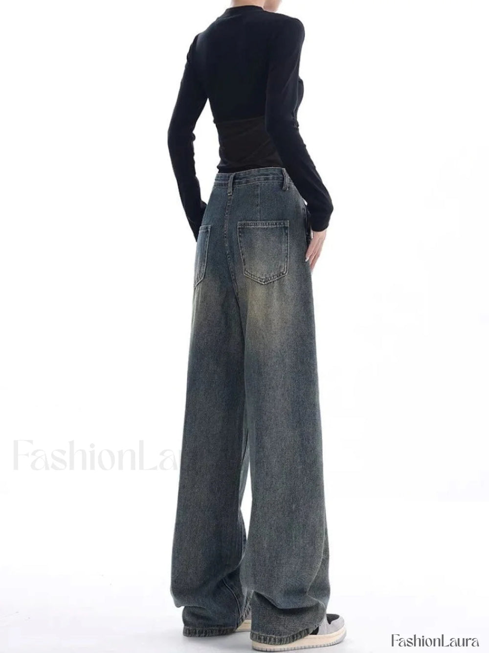 Vintage Dark Wash Trendy High Waist Boyfriend Jeans women clothing