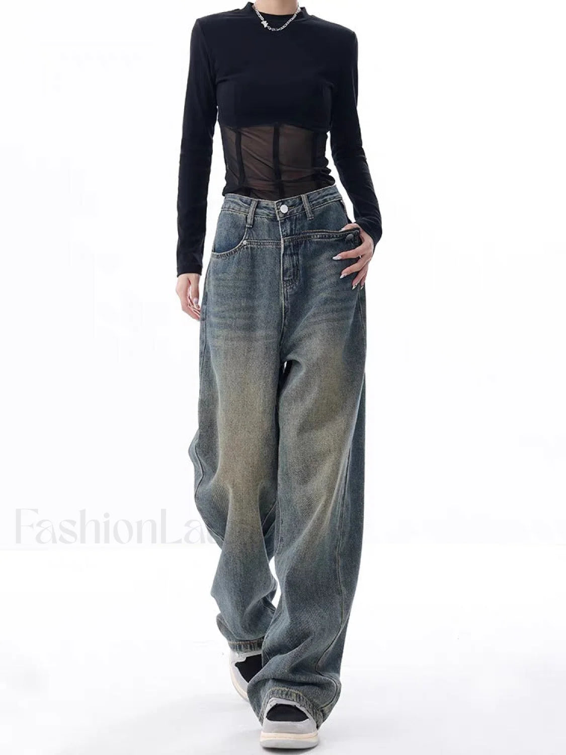 Vintage Dark Wash Trendy High Waist Boyfriend Jeans women clothing