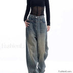 Vintage Dark Wash Trendy High Waist Boyfriend Jeans women clothing