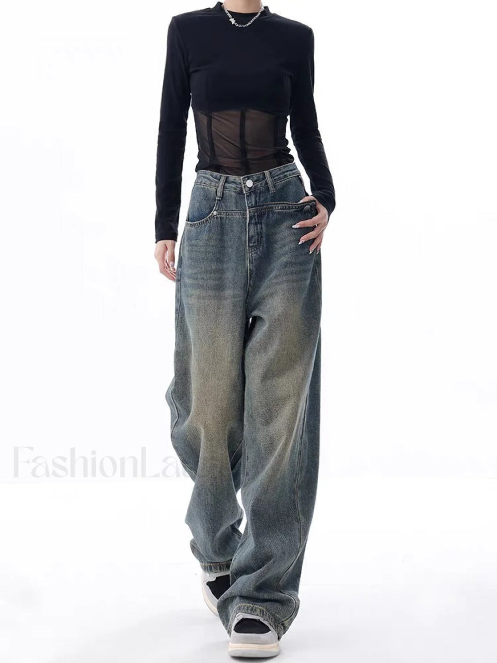 Vintage Dark Wash Trendy High Waist Boyfriend Jeans women clothing