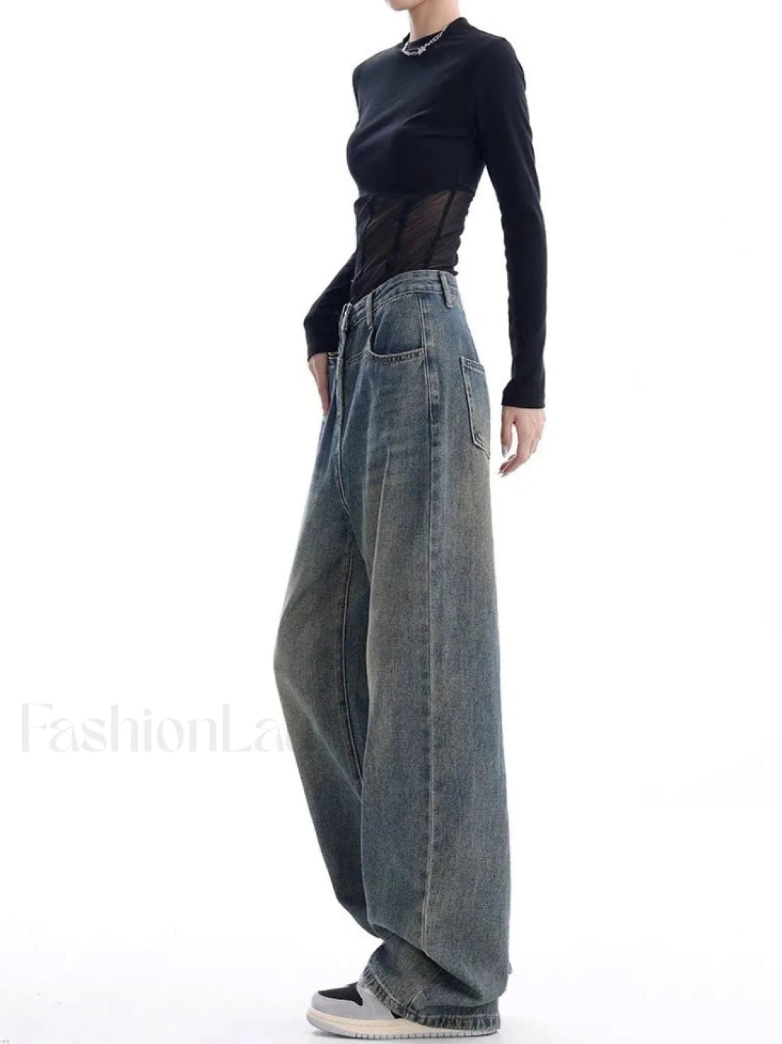Vintage Dark Wash Trendy High Waist Boyfriend Jeans women clothing