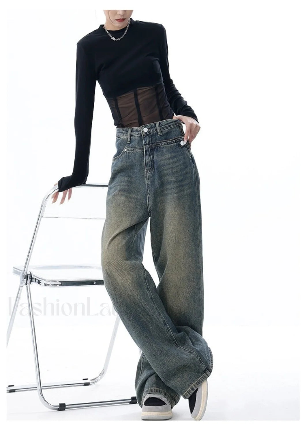 Vintage Dark Wash Trendy High Waist Boyfriend Jeans women clothing