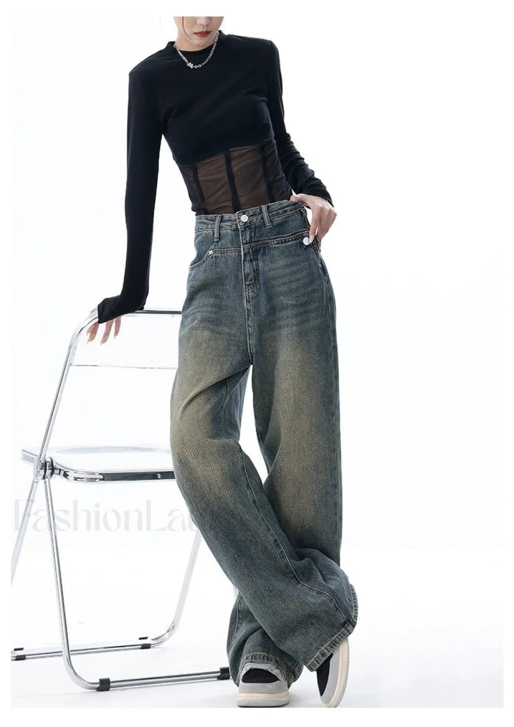 Vintage Dark Wash Trendy High Waist Boyfriend Jeans women clothing