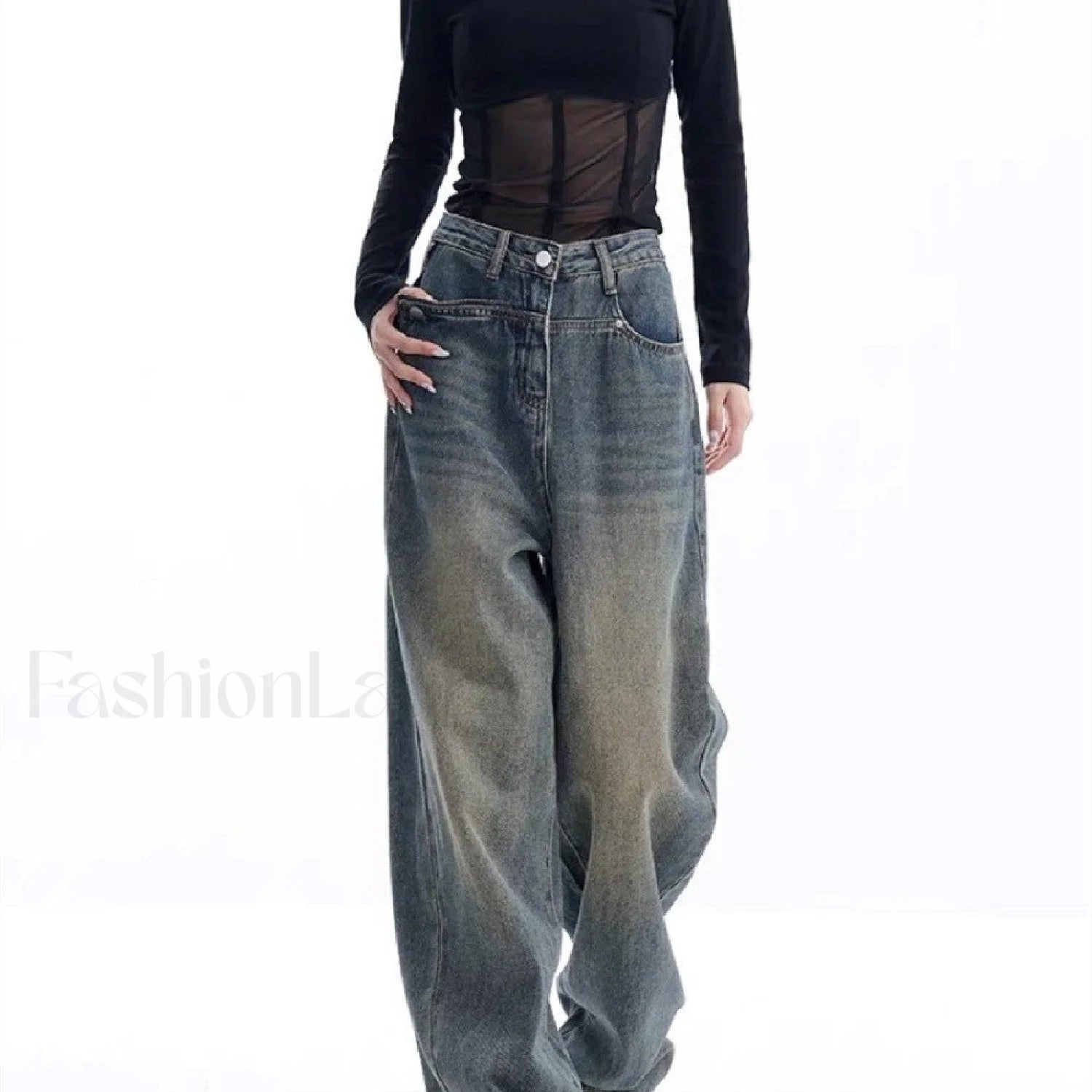 Vintage Dark Wash Trendy High Waist Boyfriend Jeans women clothing