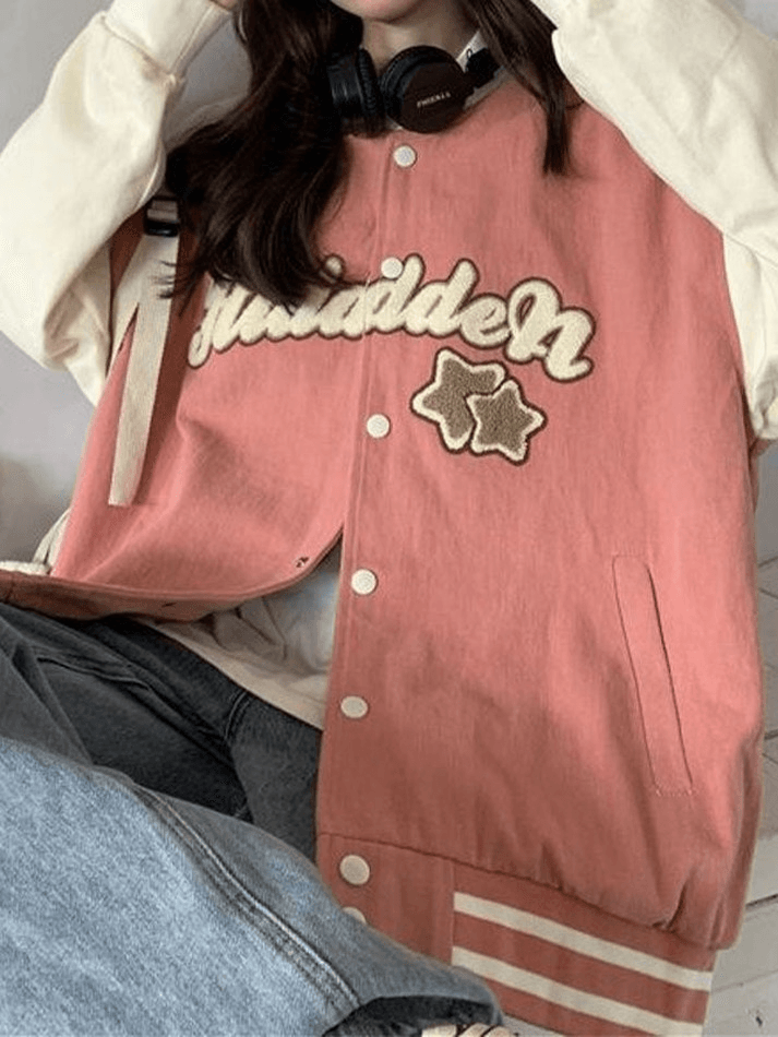Vintage Embroidery Varsity Jacket Jackets