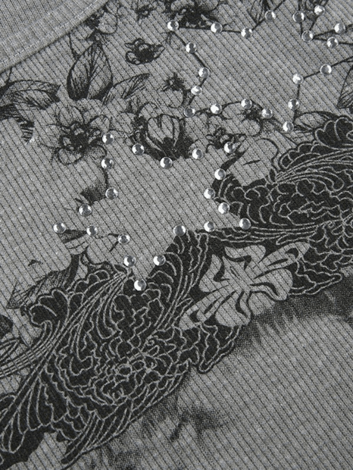 Vintage Floral Star Print Tank Top Tops&Tees