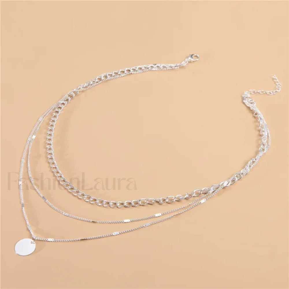 Vintage Layered Girls Clothing Aesthetic Pendant Necklace