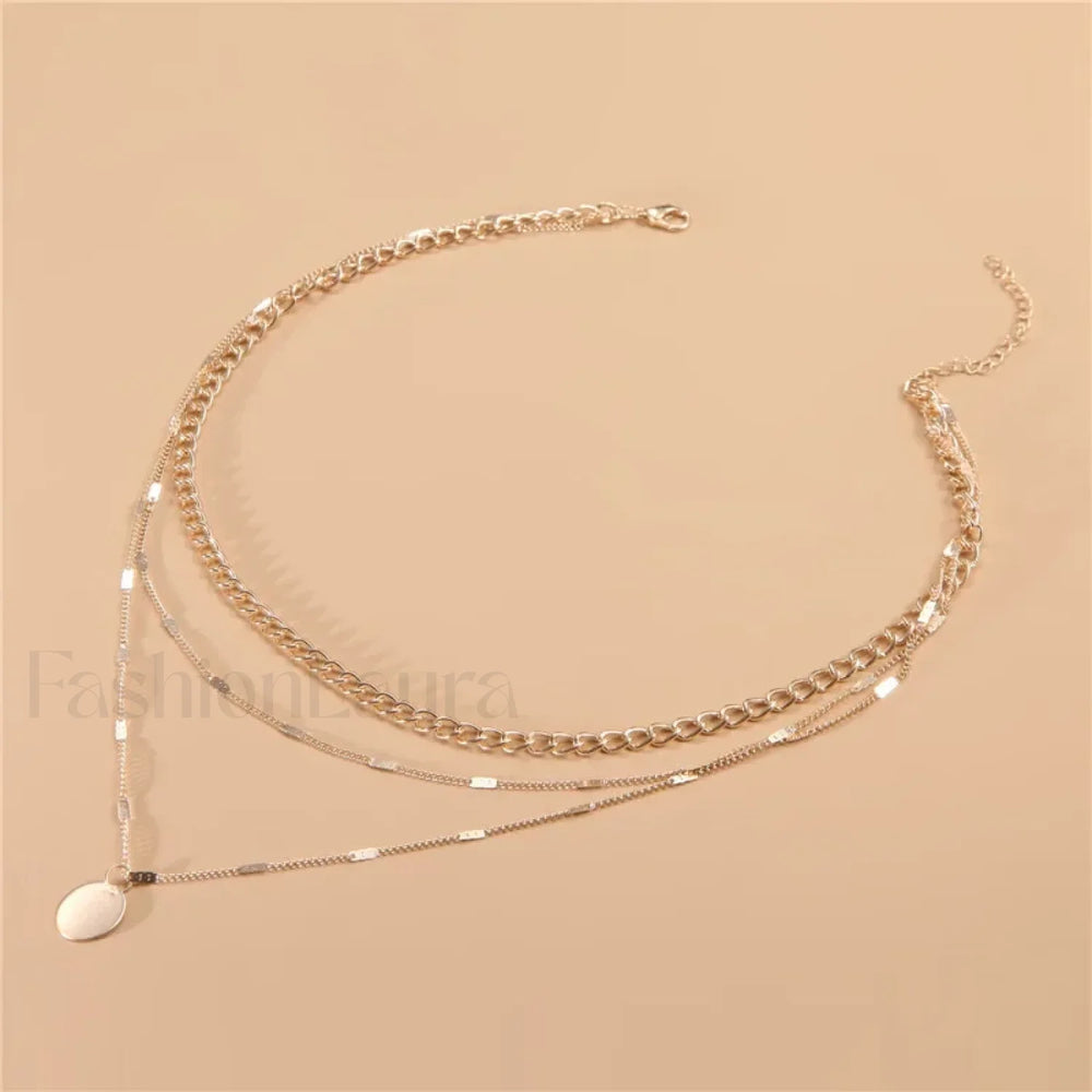 Vintage Layered Girls Clothing Aesthetic Pendant Necklace